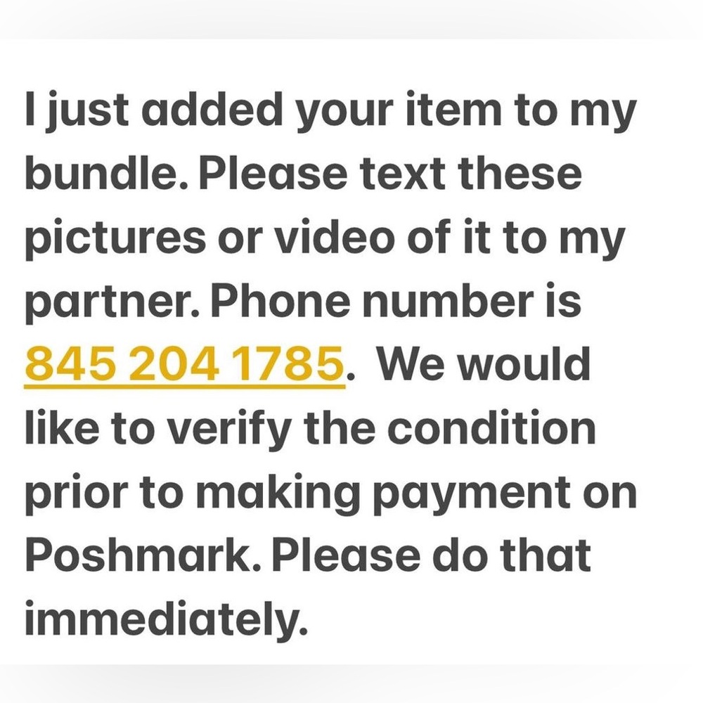 Pls text pics of your item I just added to my bundle to my partner 845 2041785.